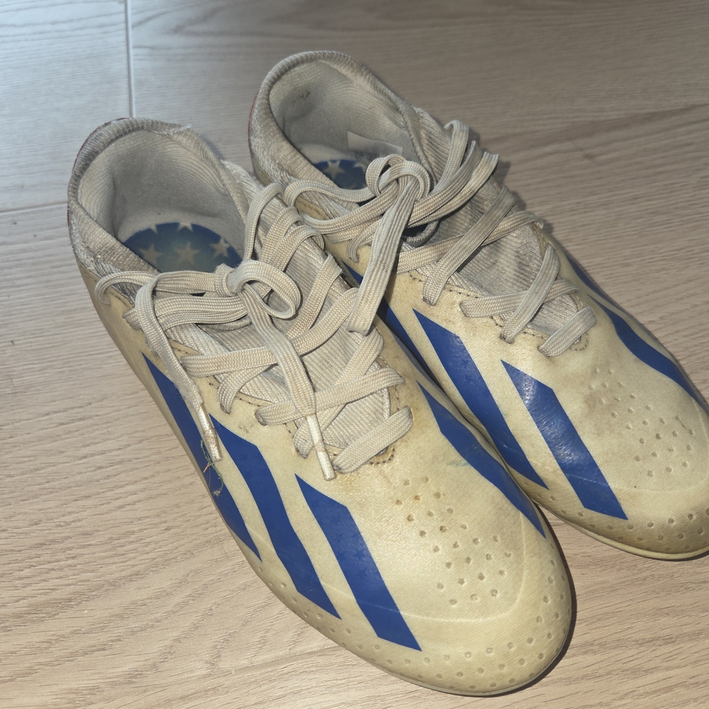 adidas Kids Soccer Cleats in White and Blue